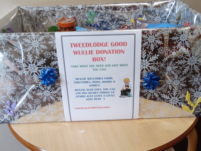Staff supporting each other: Tweed Lodge’s “Good Wullie Donation Box”